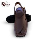 Special Vibram Charsadda Handmade Peshwari Dark Brown Chappal
